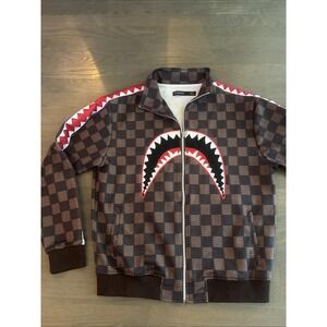 Rare Hudson Outerwear Shark Mouth Track Jacket Louie Brown Medium